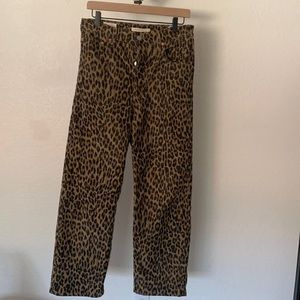 Levis ribcage straight cheetah corduroy pants